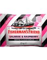 Sukkerfri Fisherman's Friend med Smak av Bringebær, Salmiak og Mentol 25 g