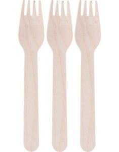 50 stk Miljøvennlige Gafler i Tre 16 cm