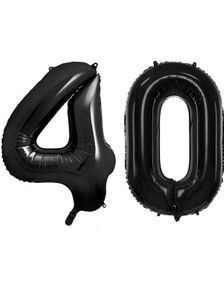 40 år ballonger - 35 cm svart