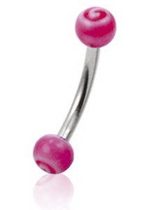 Round Pink - 1.2 x 8 mm Øyenbrynspiercing
