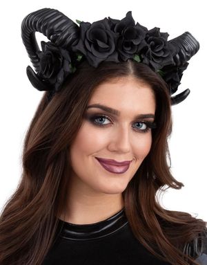 Svarte Demonhorn med Blomster