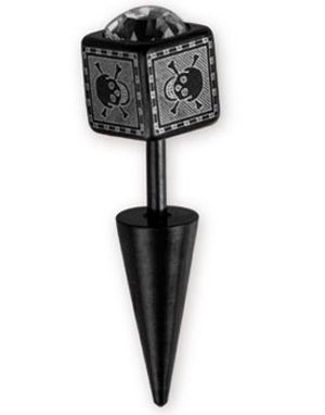 Dead Skull - Svart Fake Piercing