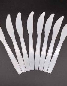 50 stk Hvite Gjenbrukbare Kniver