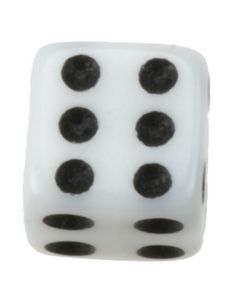 Terning Hvit - 5 mm Akrylkule til 1,6 mm stang