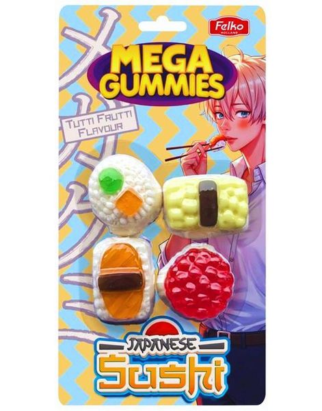DATOVARE - Mega Gummies Japanese Sushi - Vingummifigurer med Tutti-Fruttismak 120 gram