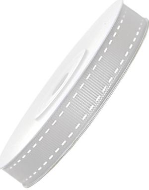 SØLVFARGET Ribbet Bånd med Sting-Motiv 25 m x15 mm