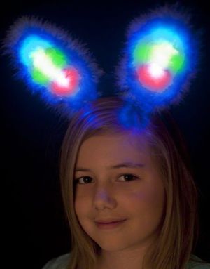 Lysende Fuzzy Bunny Ører Hodeplagg