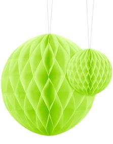 Limegrønn Honeycomb Ball - VELG STØRRELSE 10-20 cm
