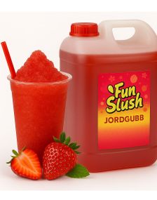 5 liter Jordbær Slush-Konsentrat - 30 liter Ferdig Popz Fun Slush