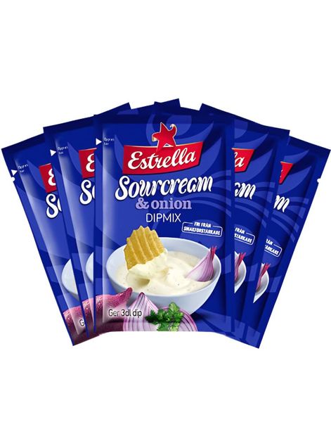 18 stk Sourcream & Onion Dipmix - Rømme- og løksmak - Hel Eske 432 gram