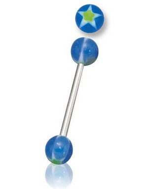 Blue with Star - Tungepiercing