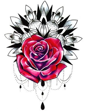 Mandala Rose - Tatoveringer (Fake Tattoo)