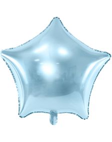 Stjerneformet Lys Blå Folieballong 48 cm