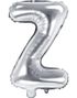 Sølvfarget Bokstavballonger A-Z - 35 cm