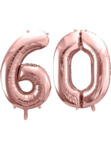 60 år ballonger - 35 cm rosegull