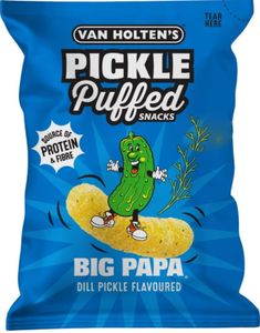 Van Holten's Big Papa Pickle & Dill Puffed Snacks - Linsesnacks med Sylteagurk- og Dillsmak 50 gram (USA)