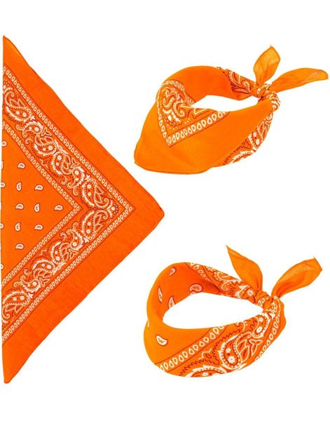 Orange Paisley Bandana