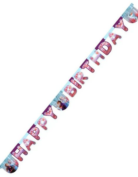 Happy Birthday Banner 2 meter - Frost 2 - Disney Frozen 2