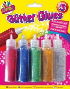 5 stk Tuber med Glitterlim