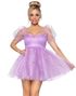 Frosted Organza Babydoll - Lavendelfarget Kostymekjole til Dame