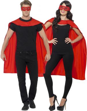 B-VARE! Rødt Superhelt Kit med Kappe