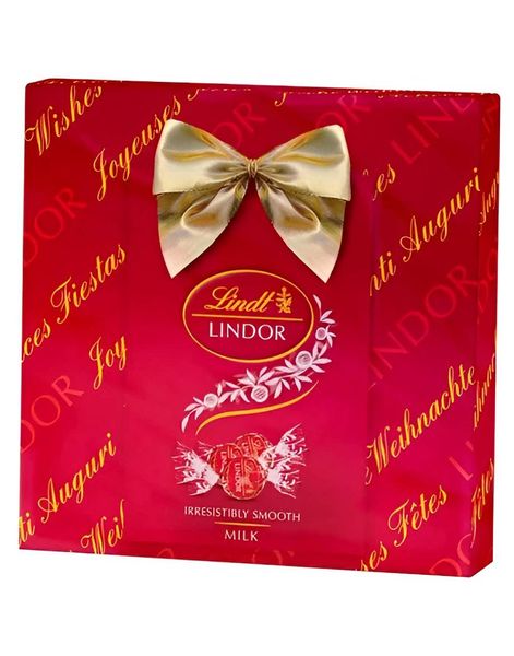 Lindt Lindor Milk Chocolate Truffles Gift Wrapped Box - Melkesjokolade Trøfler med Fyll i Gaveeske 287 gram