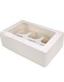 5 Stk Hvite Muffinsbokser - Hver Holder 6 Muffins