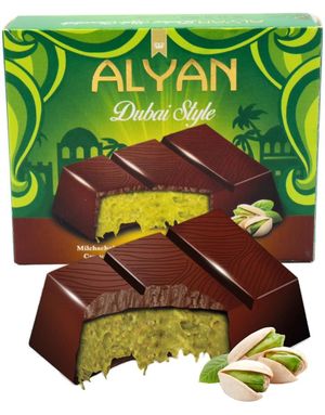 Alyan Tykk Dubai Sjokolade med Pistasj 100 gram