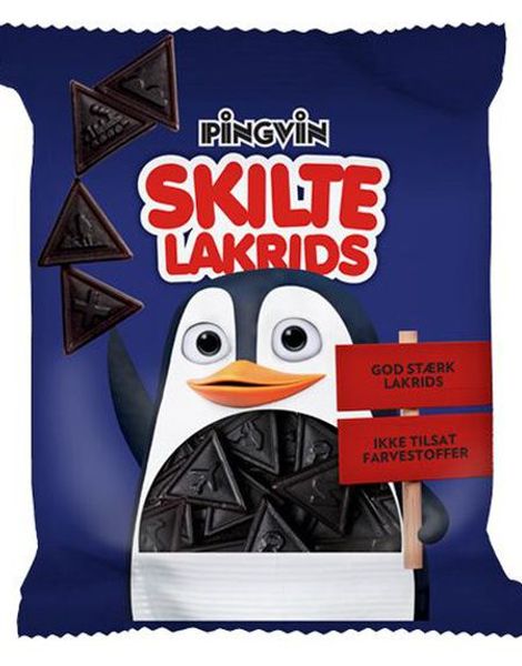 Pingvin Skilte Lakrids - Godteriskilt med Sterk Salt Lakrissmak 110 gram