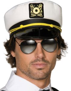 Svart og Hvit Kapteinhatt - Sailor/Matroshatt