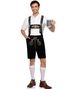 Bavarian Lederhosen - Svart Brodert Lederhosen til Herre - Small