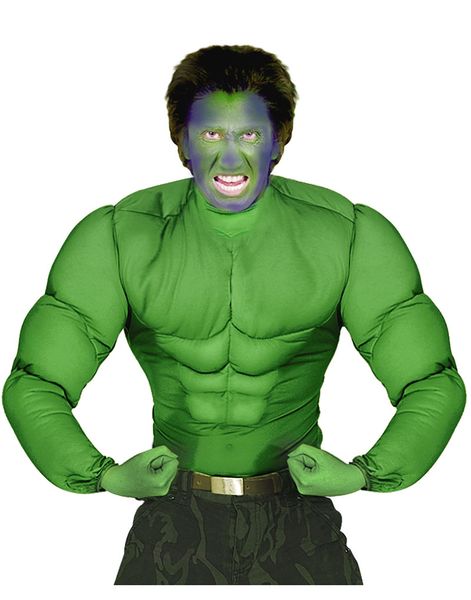 Hulken Inspirert Grønn Muskeldrakt til Voksen