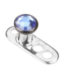 Shiny Blue Stone Dermal Anchor