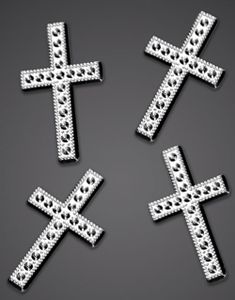 25 stk Sølvfargede Kors Charms