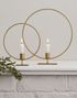 2 stk Gullfargede Runde Lysestaker 24,5 cm / 27,5 cm