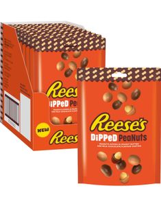 16 stk Reese’s Dipped Peanuts - Peanøtter Dyppet i Peanøttsmør og Sjokolade à 68 g - Hel Eske (USA)