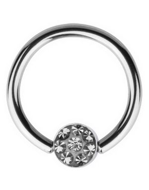 BCR Piercing with Sprakling Grey Stone