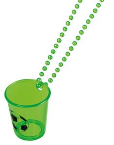 Grønt Shotglass m/Perlekjede - Fotballparty