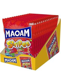14 stk Haribo Maoam Stripes / Karameller med Fruktsmak - Hel Eske 1,96 kg