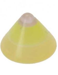Half Gul/Hvit Spike - 4 mm Akrylkuletil 1,2 mm stang