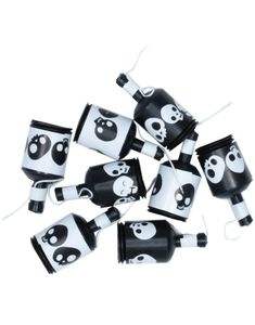 Hodeskalle Party Poppers - Svart og Hvit (8 stk)