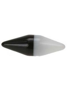 Spiss Pille Svart/Hvit - 5x15 mm Akrylkule til 1,6 mm stang