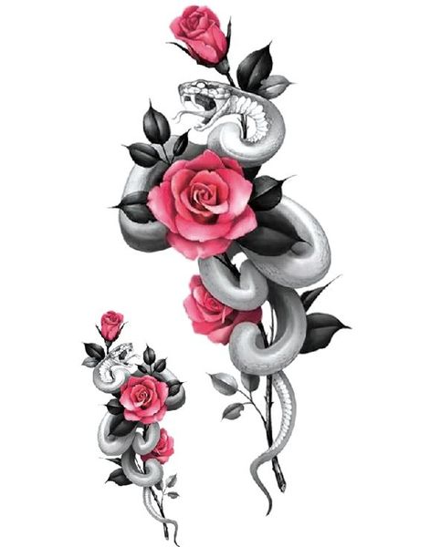 Hissing Beauty - 2 stk Tatoveringer (Fake Tattoo)