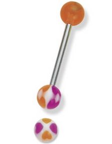 Color Heart - Tungepiercing