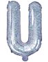 Sølvfarget Holografisk Bokstavballonger A-Z - 35 cm
