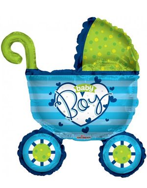 Baby Boy Barnevogn - STOR Folieballong 91 cm