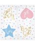 20 stk Gender Reveal Servietter med Gullfoliert Boy or Girl? Tekst - 33x33 cm