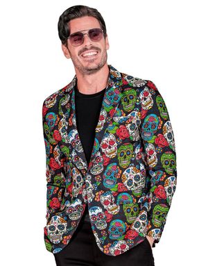 UV Glow Dia De Los Muertos Blazer til Mann
