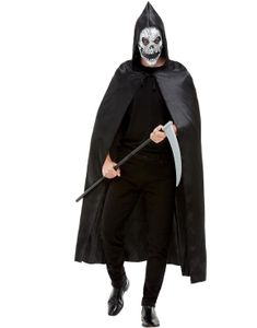 Grim Reaper Kostymesett med Kappe, Maske og Ljå