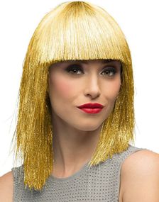 Crazy Gold - Skinnende Gullfarget Parykk